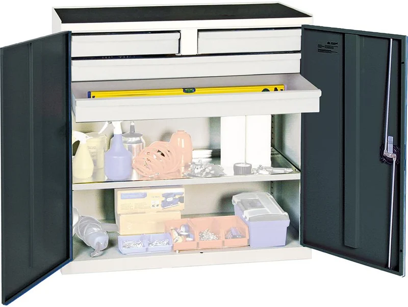 Armoire à outils STUMPF, S2000 RAL 7035/7016 4 tiroirs 1 étagère-bac