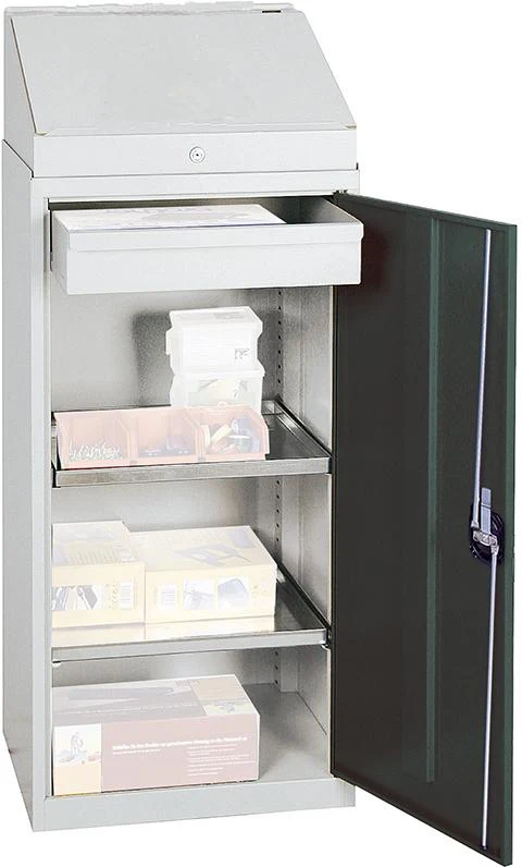Bureau armoire STUMPF, S2000 RAL 7035/7016 1 bureau, 1 tiroir 2 étagères
