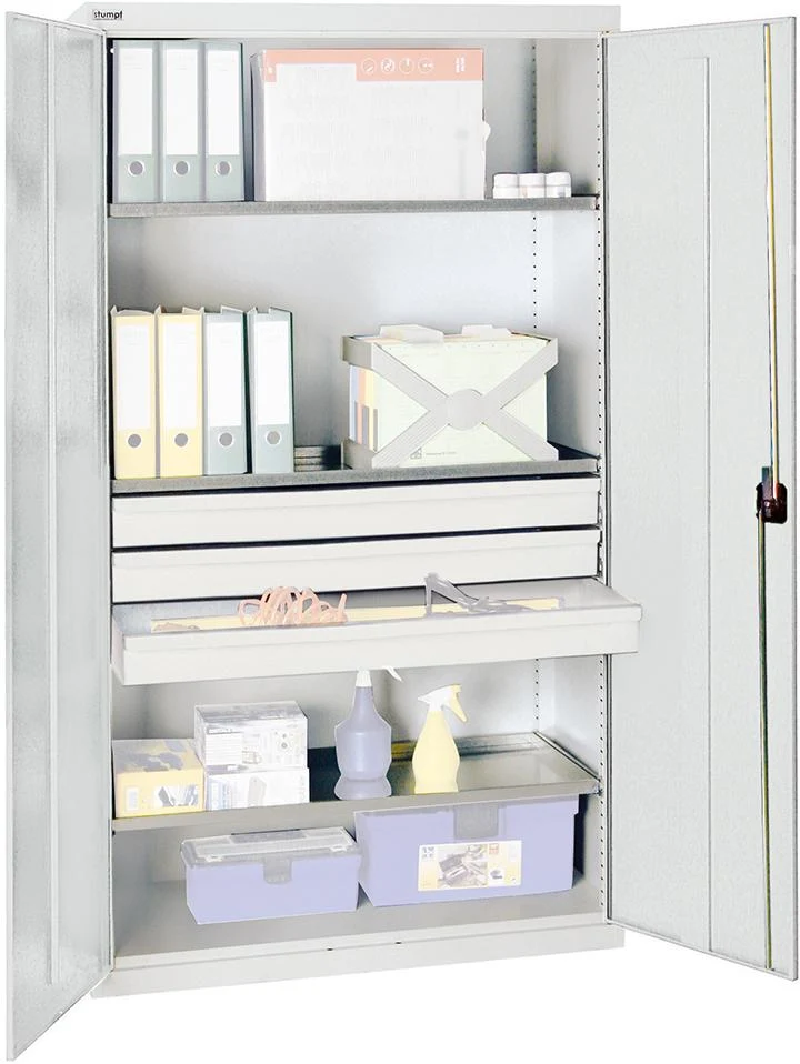 Armoire à outils STUMPF, S2000 RAL 7035/7035 3 étagères-bacs 3 tiroirs