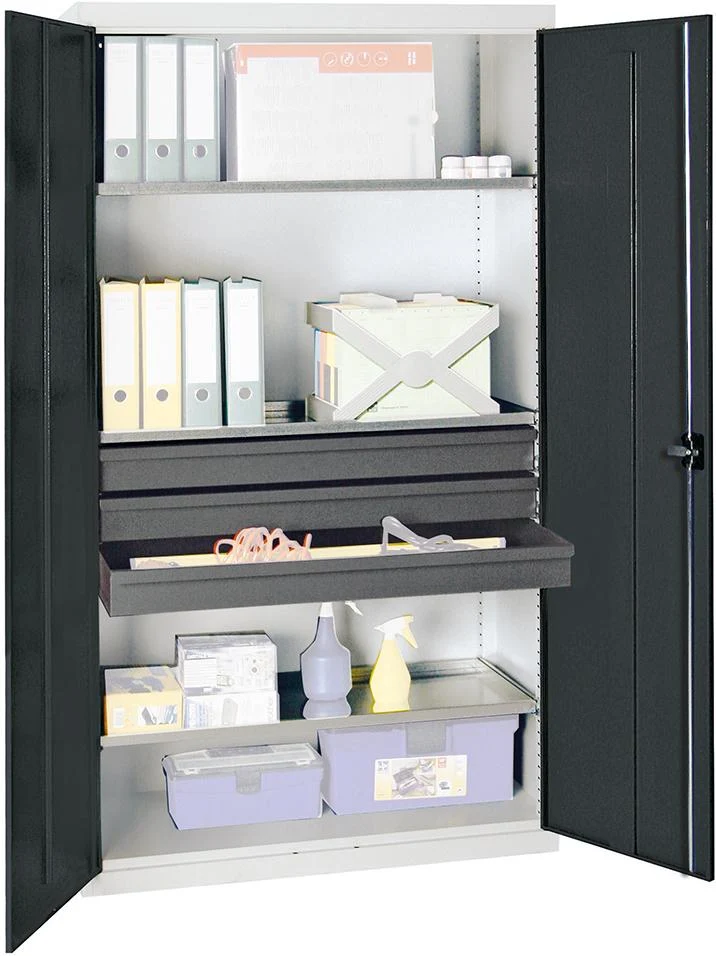 Armoire à outils STUMPF, S3000 RAL 7035/7016 3 tiroirs 100 mm, 3 continus