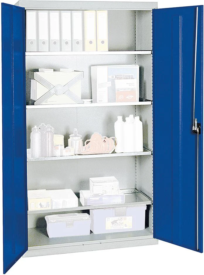Armoire à outils STUMPF, L1000xP500xH1800 mm RAL 7035/5010 4 étagères à bacs