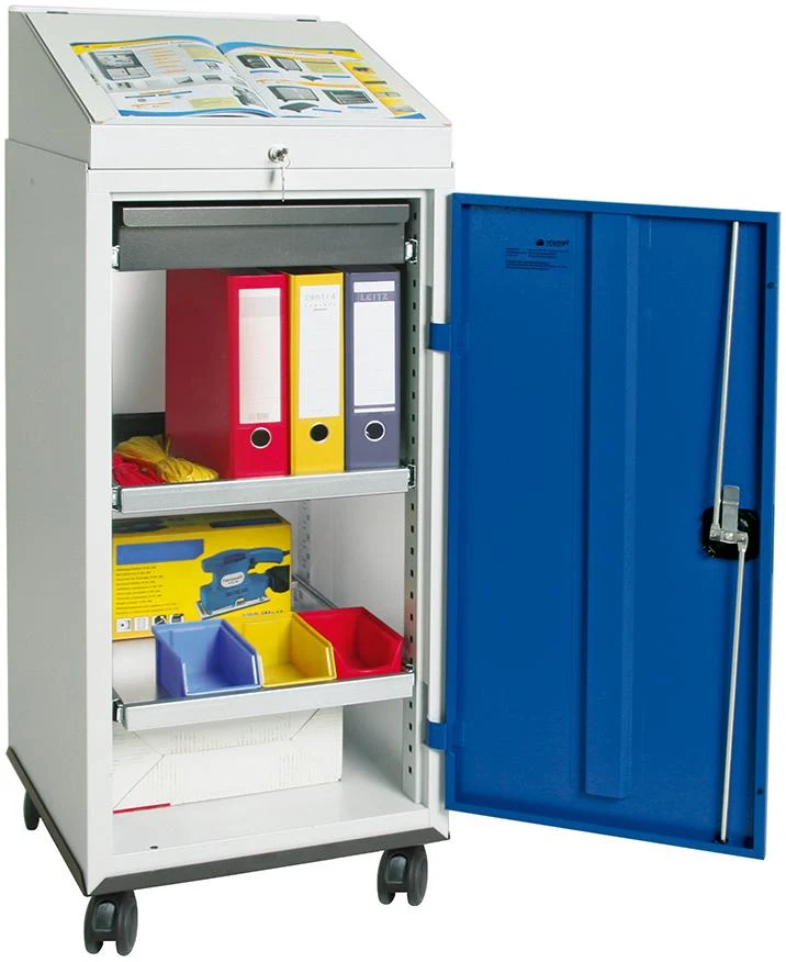 Armoire de bureau STUMPF, L500xP500xH1310 mm RAL 7035/5010 1 tiroir, 2 plateaux