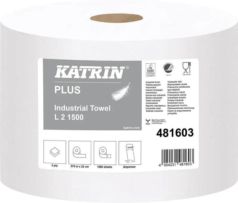 Papier de nettoyage NEUTRE, blanc 2 plis 22x38cm 1500 feuilles KATRIN