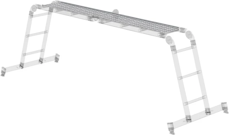 Revêtement en tôle larmée en aluminium MUNK, pliable au centre pour échelle polyvalente 2x3 + 2x4