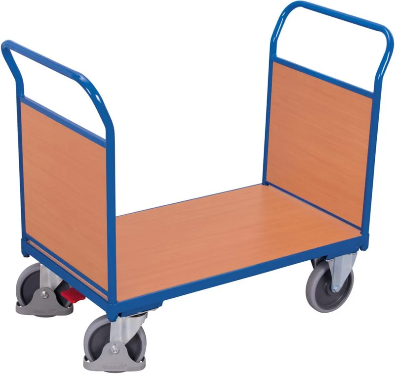 Chariot à double paroi frontale VARIOFIT, 400 kg 850x500 mm bois VarioFit