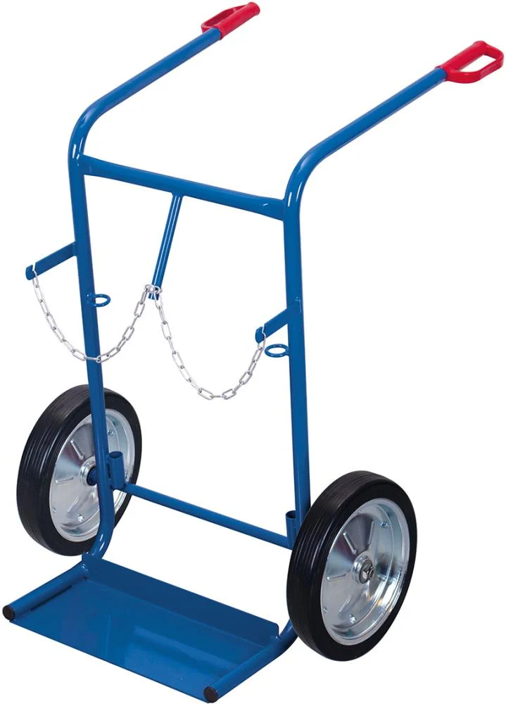 Chariot porte-bouteilles en acier VARIOFIT, 200 kg, 2x40-50 l, roues en caoutchouc VarioFit