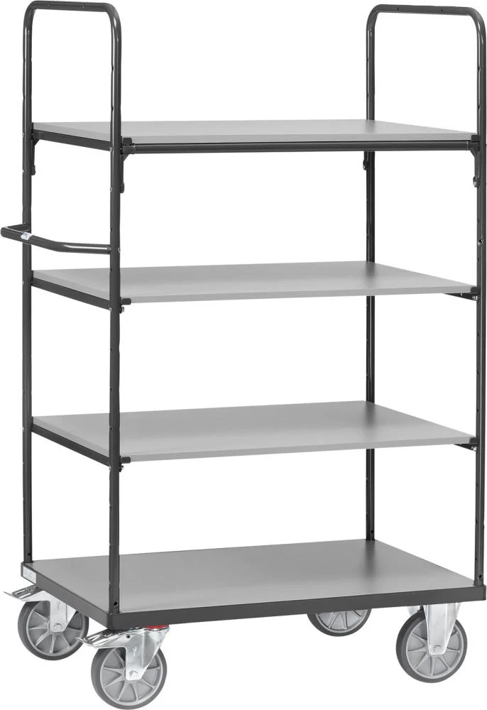 Chariot à étagères FETRA, 8302 gris 4 plateaux 1000x700mm