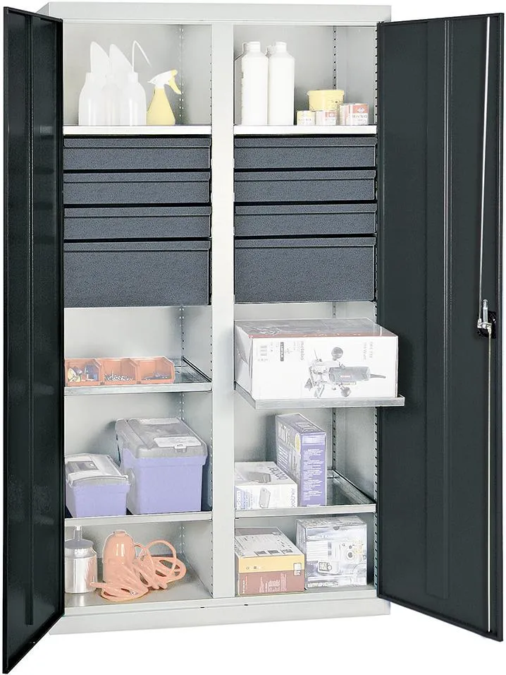 Armoire à outils STUMPF, S3000 RAL 7035/7016, 6 tiroirs 100 mm, 2 tiroirs 200 mm, 6 plateaux