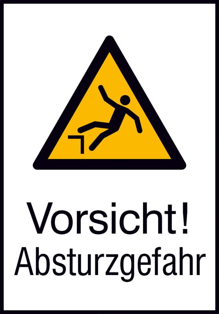 Panneau d'avertissement NEUTRE, aluminium L262xH371 mm Attention Danger de chute