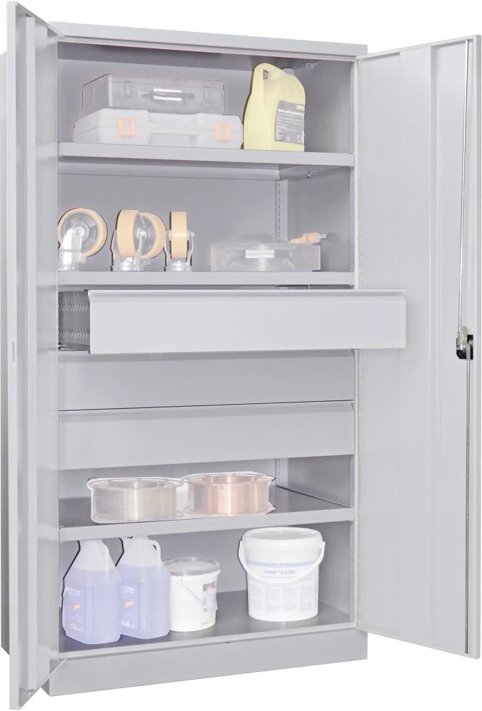 Armoire lourde PAVOY, avec portes L1040xP630xH1950 mm 3 FB, SL 3 x FH 175 mm RAL 7035