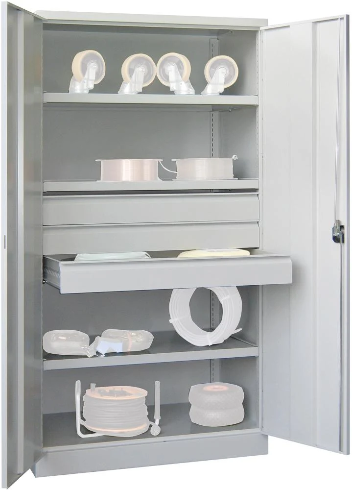 Armoire lourde PAVOY, avec portes L1040xP630xH1950 mm 3 FB, SL 3 x FH 125 mm RAL 7035