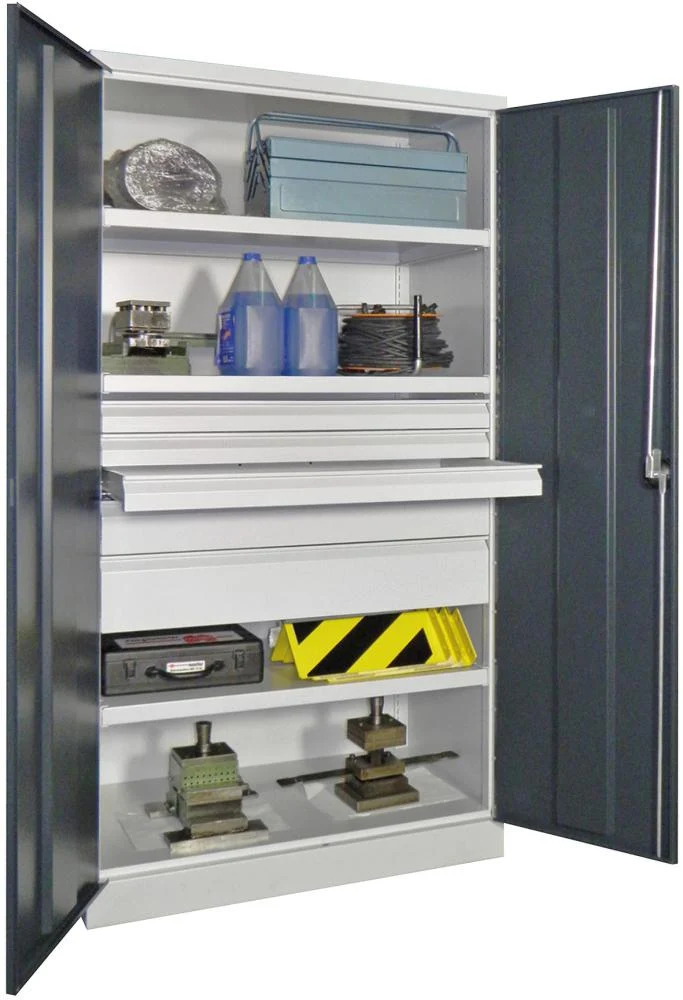 Armoire lourde PAVOY, avec portes L1040xP630xH1950 mm 3 FB, SL 3x75,1, 125,175x7035, 7016mm RAL XNUMX/XNUMX