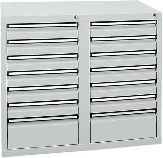 Armoire à tiroirs STUMPF, 14 SLR 900x1000x500 mm gris mat