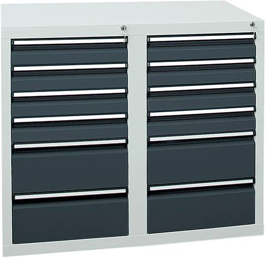 Armoire à tiroirs STUMPF, STS 410 RAL 7035/7016 8x100 4x200 mm
