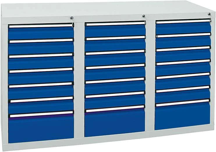 Armoire à tiroirs STUMPF, 21 SL 900x1500x500 mm gris/bleu