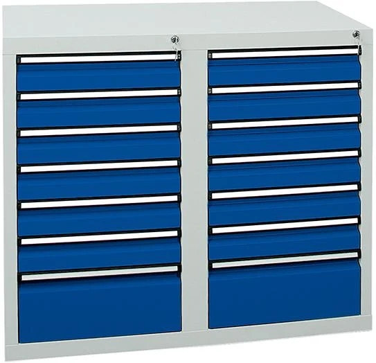 Armoire à tiroirs STUMPF, 14 SL 900x1000x500 mm gris/bleu