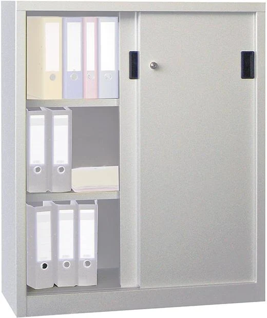 Armoire à portes coulissantes PAVOY, L1000xP600xH1200 mm 2 étagères galvanisées RAL 7035