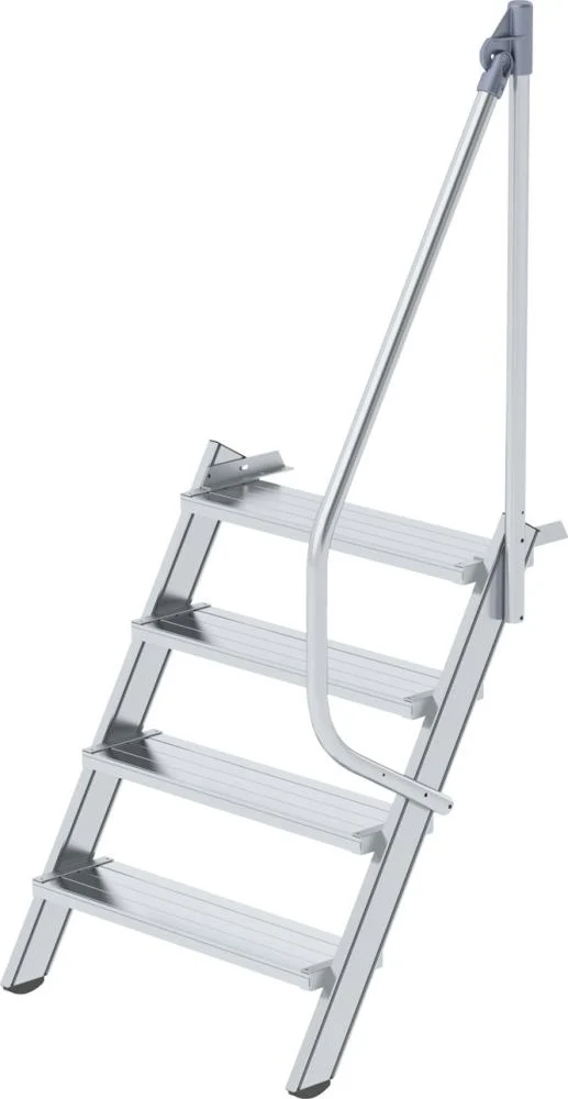 Escalier en aluminium MUNK, 60 degrés 4 marches L 800 mm hauteur libre 970 mm débordement 811 mm