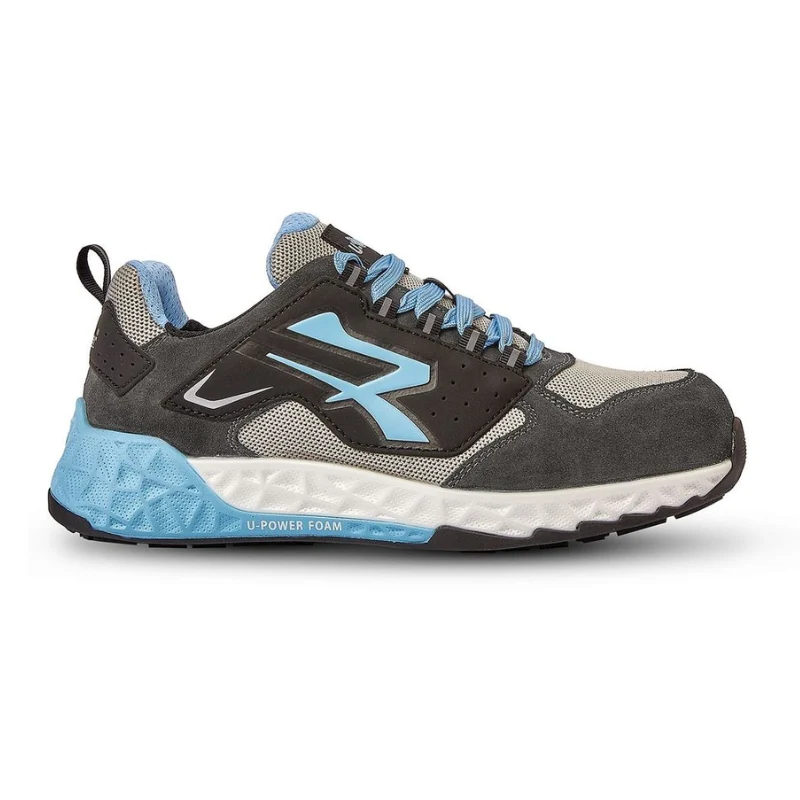 Chaussures de Sécurité Unisexe Basses Arya ESD S1PS Gris et Bleu - UPOWER