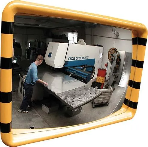 Miroir industriel DANCOP, B600xH400 mm jaune/noir pour intérieur