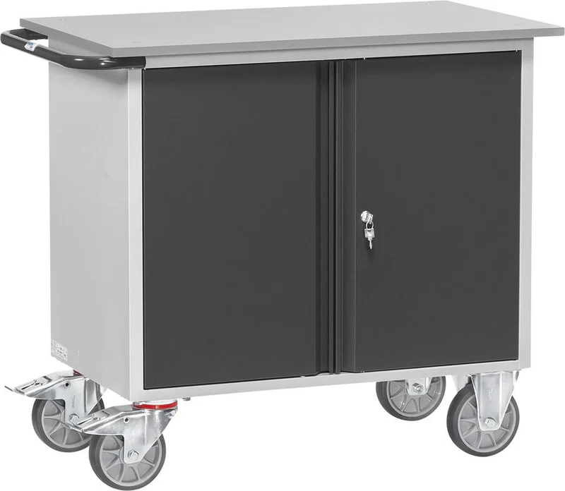 Chariot d'atelier FETRA, L1080xP590xH915mm RAL 7035/7016 1 armoire