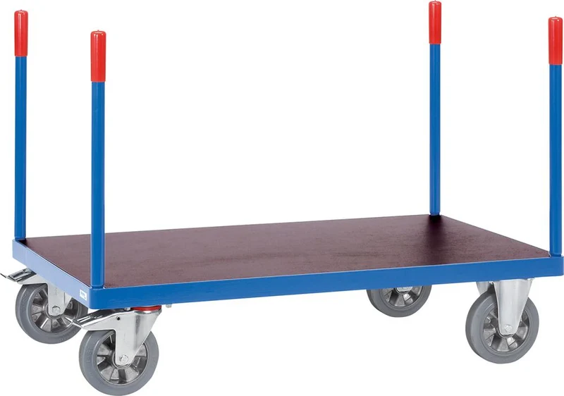 Wagon à ridelles FETRA, 1200 kg avec plateforme résistante à l'eau, surface de chargement 1200 x 800 mm RAL 5007