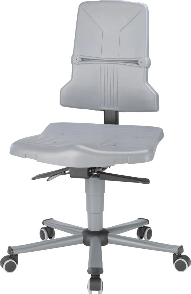 BIMOS, Chaise de travail Bimos 9813-1000 Sintec 2 gris hauteur d'assise 430-580 mm avec roulettes