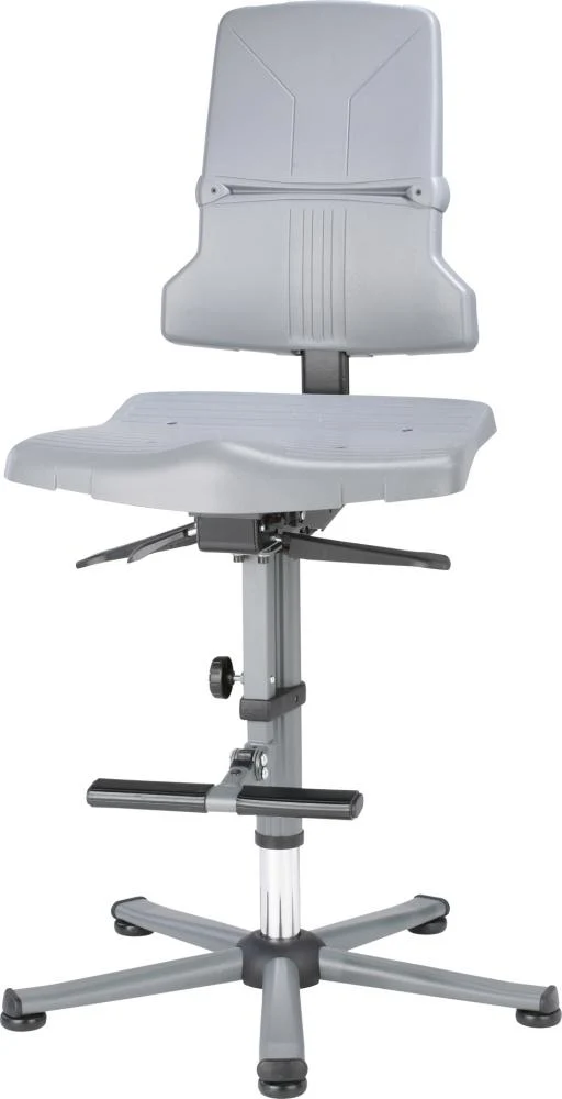 BIMOS, Chaise de travail Bimos 9811-1000 Sintec 3 gris hauteur d'assise 580-850 mm avec patin/aide à la marche