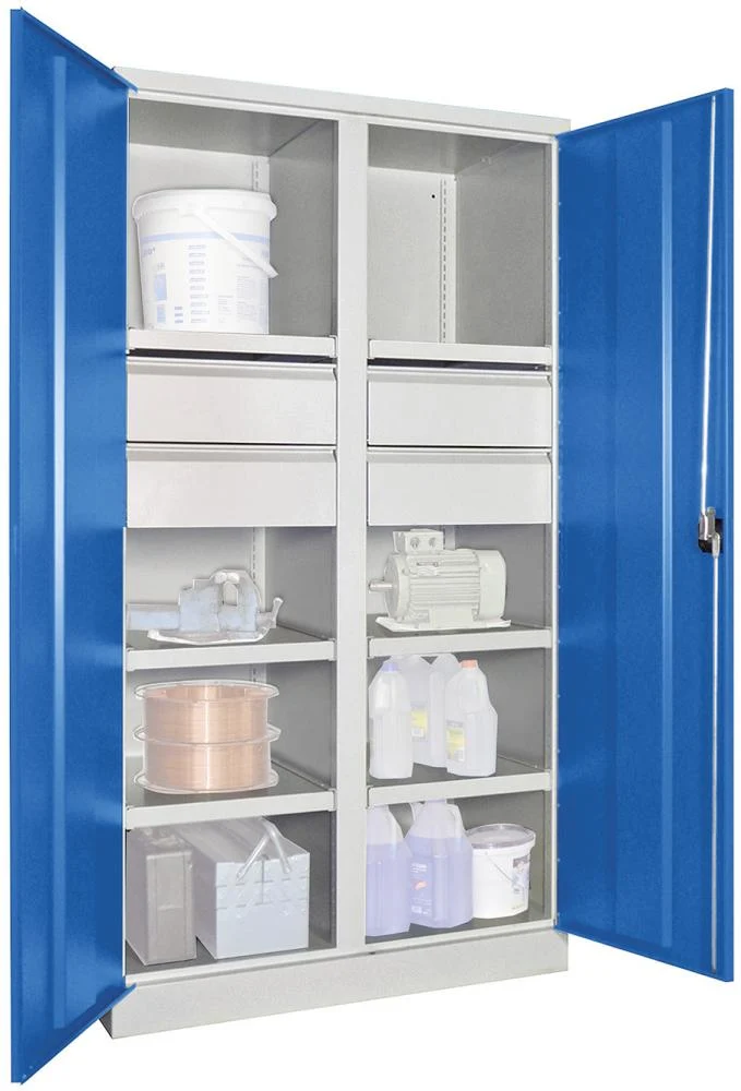 Armoire lourde PAVOY, 1950/630/1040 pivotant, avec cloison 6 étagères, 4 tiroirs