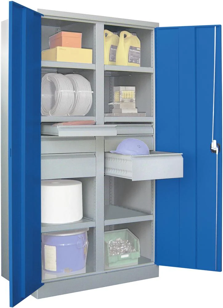 Armoire lourde PAVOY, 1950/630/1040 pivotant, avec cloison 6 étagères, 6 tiroirs
