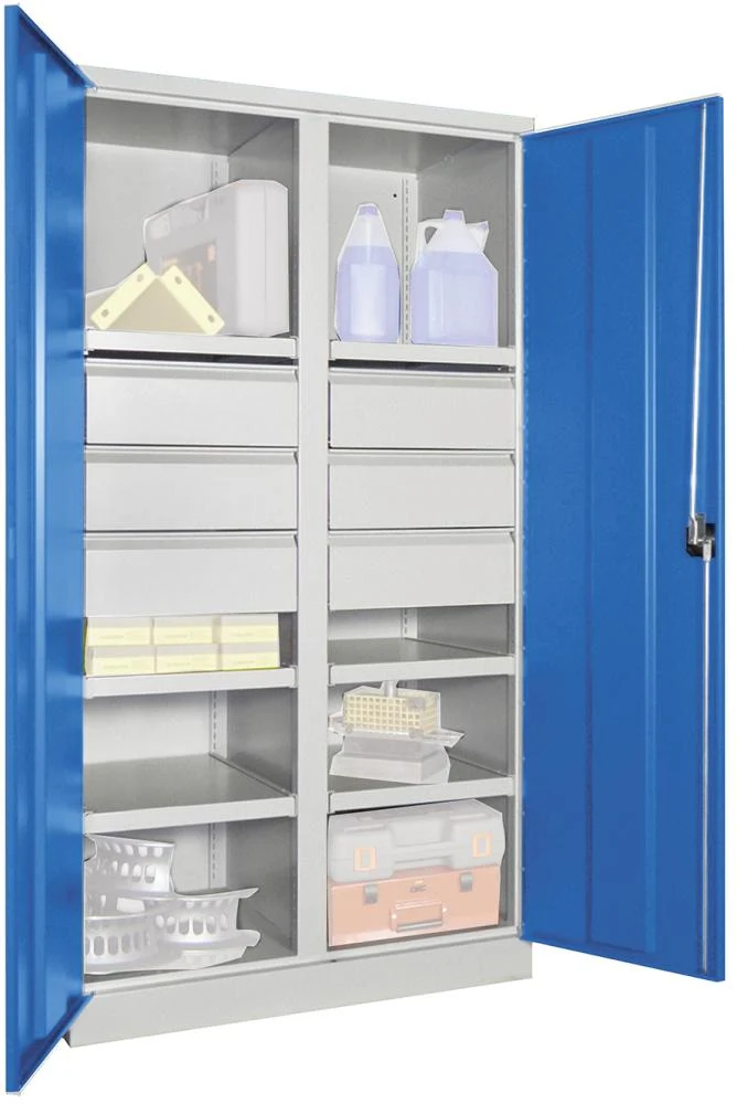 Armoire lourde PAVOY, 1950/630/1040 pivotant, avec cloison 6 étagères, 6 tiroirs