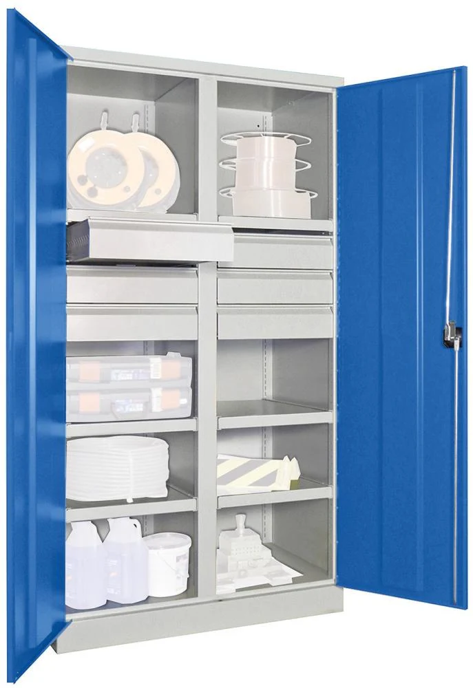 Armoire lourde PAVOY, 1950/630/1040 pivotant, avec cloison 6 étagères, 6 tiroirs