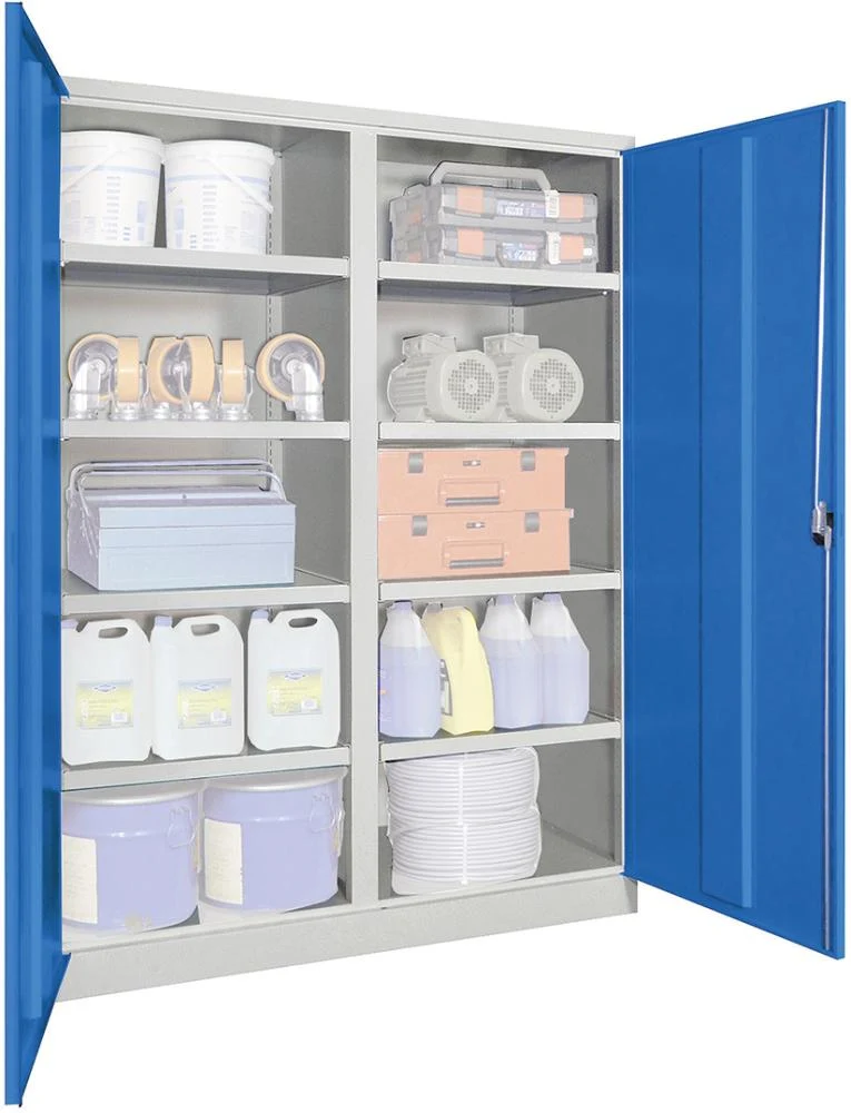 Armoire robuste PAVOY, 1950/630/1470 Jumbo, avec cloison de séparation 8 étagères