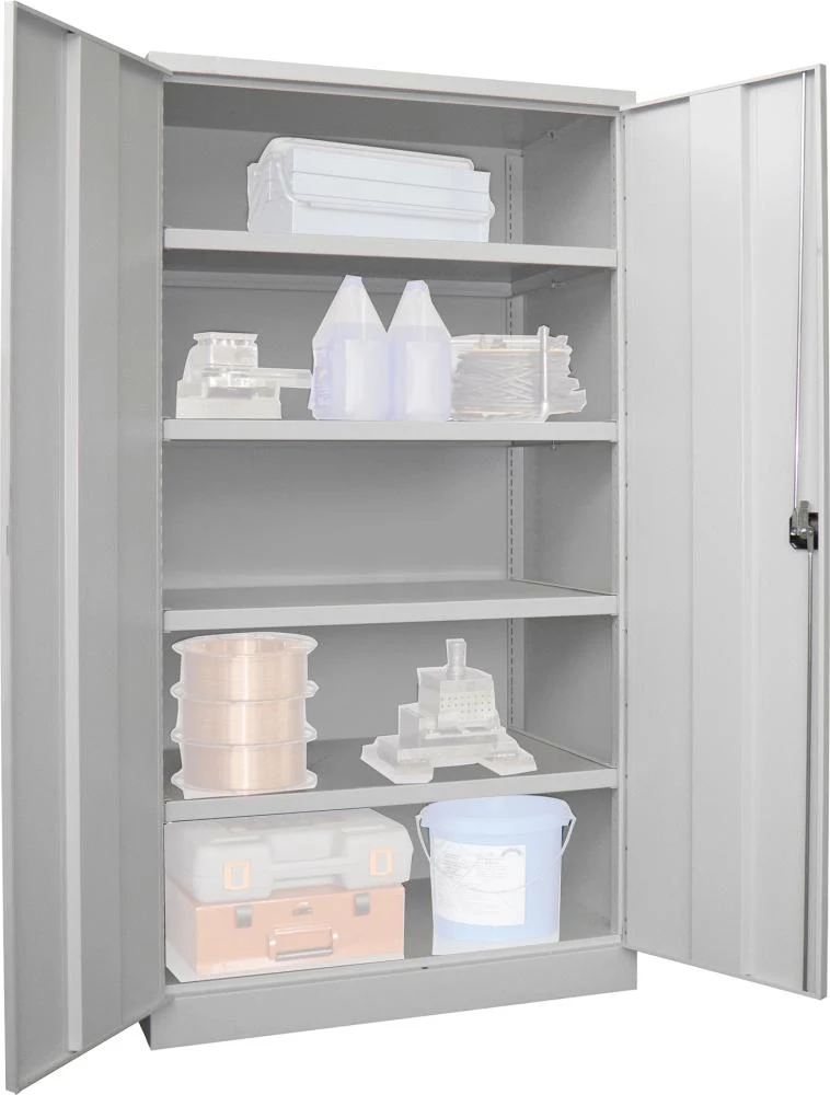 Armoire lourde PAVOY, avec portes H1950xL1040xP630 mm 4 étagères RAL 7035