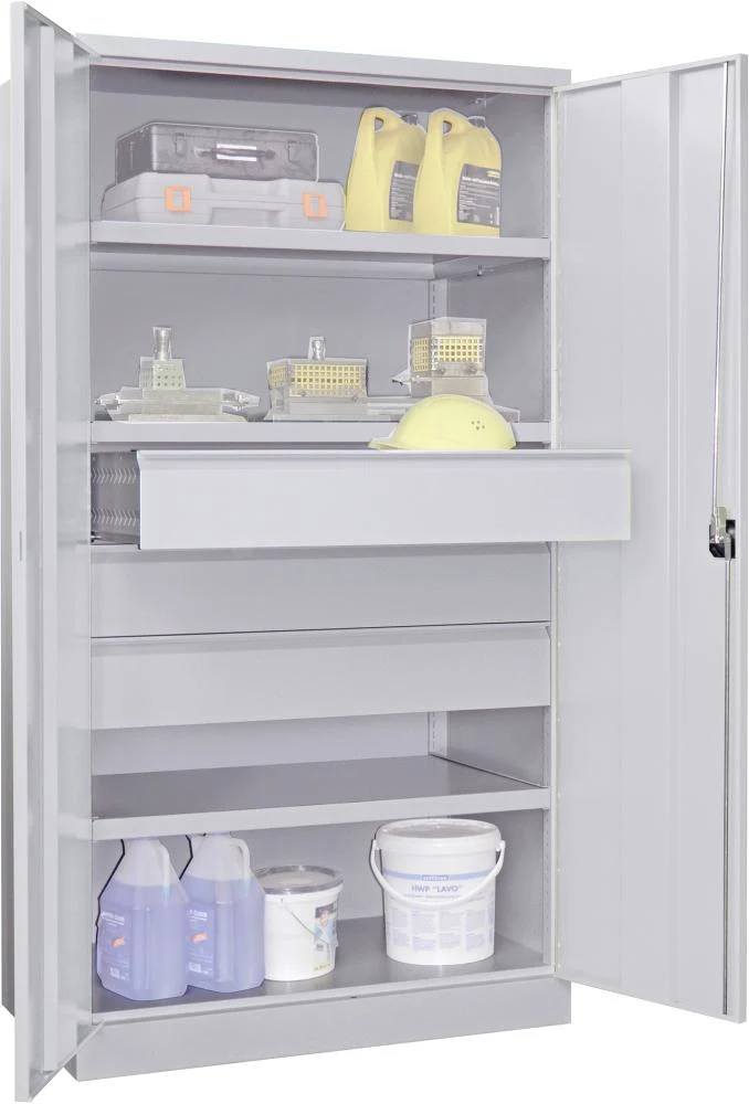 Armoire lourde PAVOY, avec portes H1950xL1040xP630 mm 3 FB, SL 3 x FH 175 mm RAL 7035