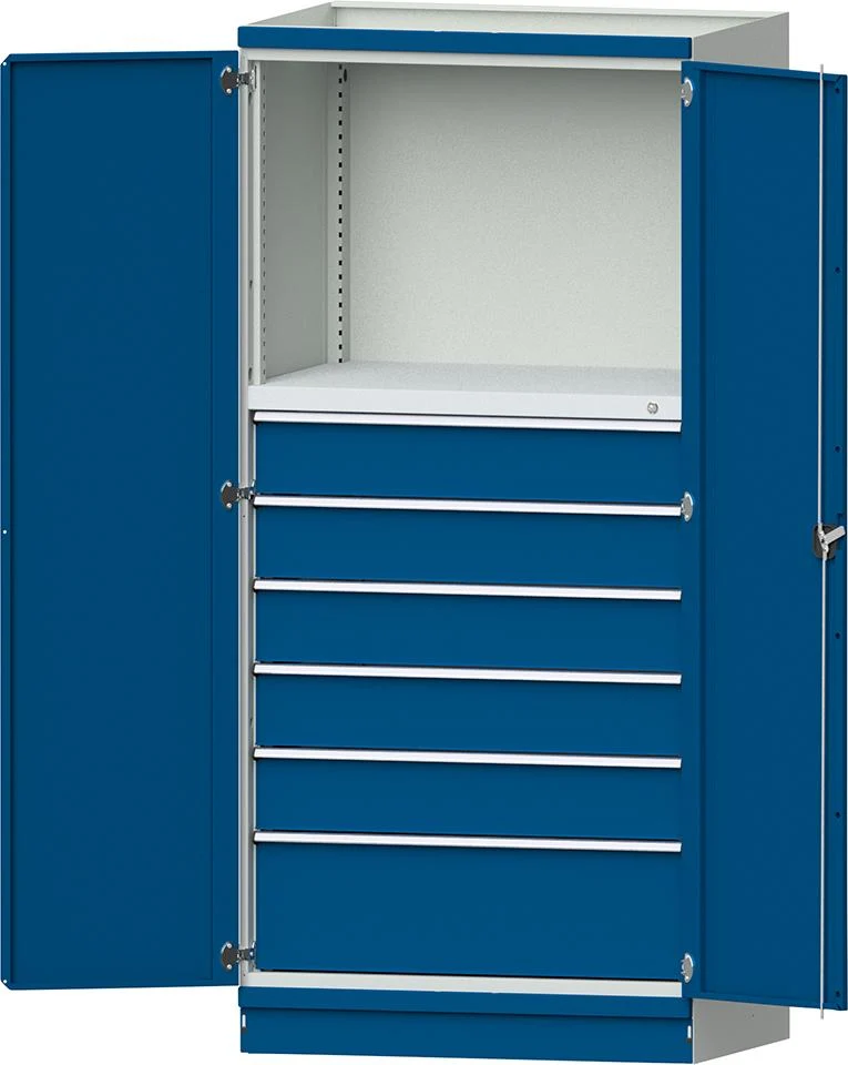 Armoire modulaire ANKE, modèle 4003 B1015xP720xH2200mm RAL 7035/5012 6 tiroirs