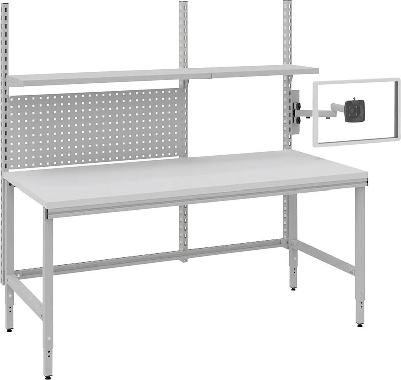 Table système OTTO KIND, Multi4easy L 1685 x P 800 x H 720-1020 mm, plateau en mélamine, réglable manuellement