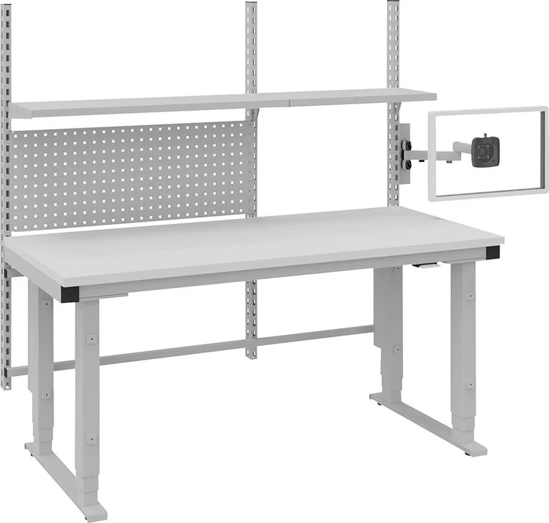 Table système OTTO KIND, Multi4easy L 1685 x P 800 x H 730-1320 mm, plateau en mélamine, réglable électriquement