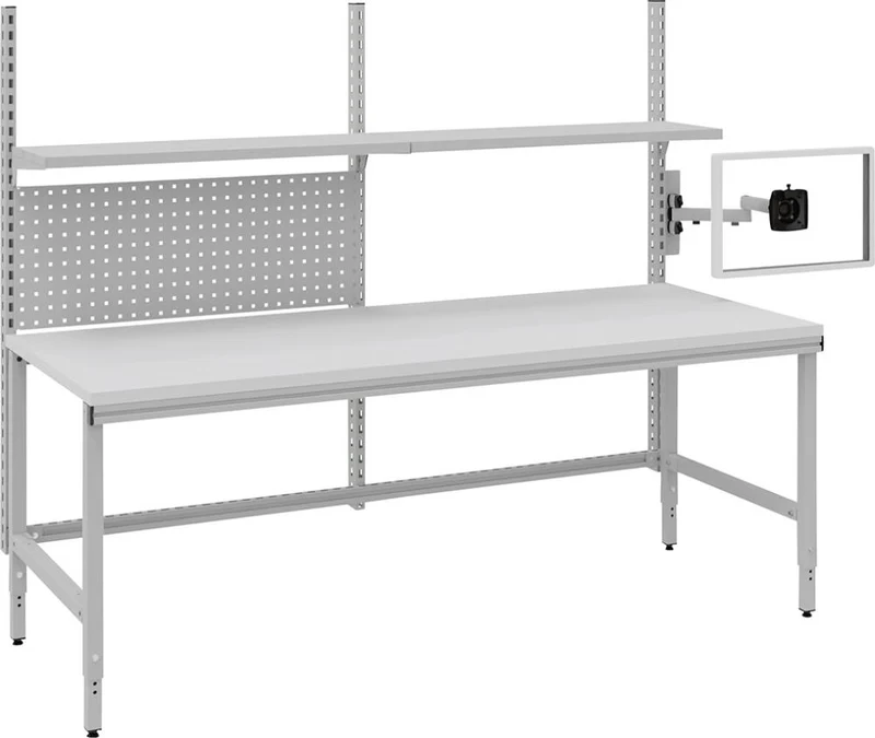 Table système OTTO KIND, Multi4easy L 2030 x P 800 x H 720-1020 mm, plateau en mélamine, réglable manuellement