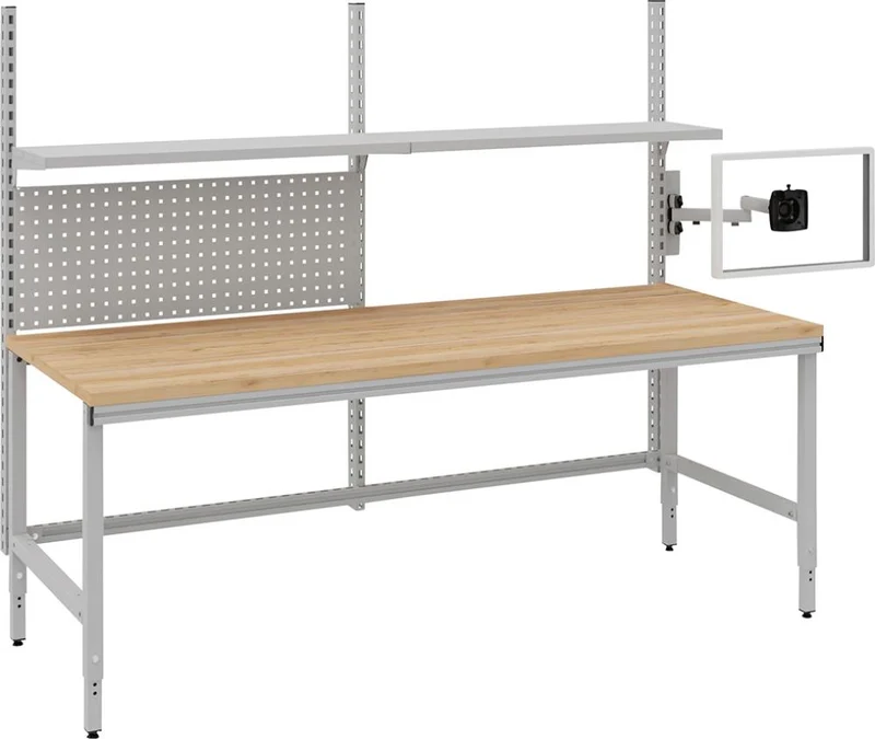 Table système OTTO KIND, Multi4easy L2030 x P800 x H720-1020 mm, plateau multiplex, réglable manuellement