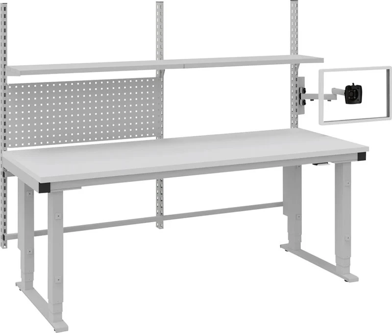 Table système OTTO KIND, Multi4easy L 2030 x P 800 x H 730-1320 mm, plateau en mélamine, réglable électriquement