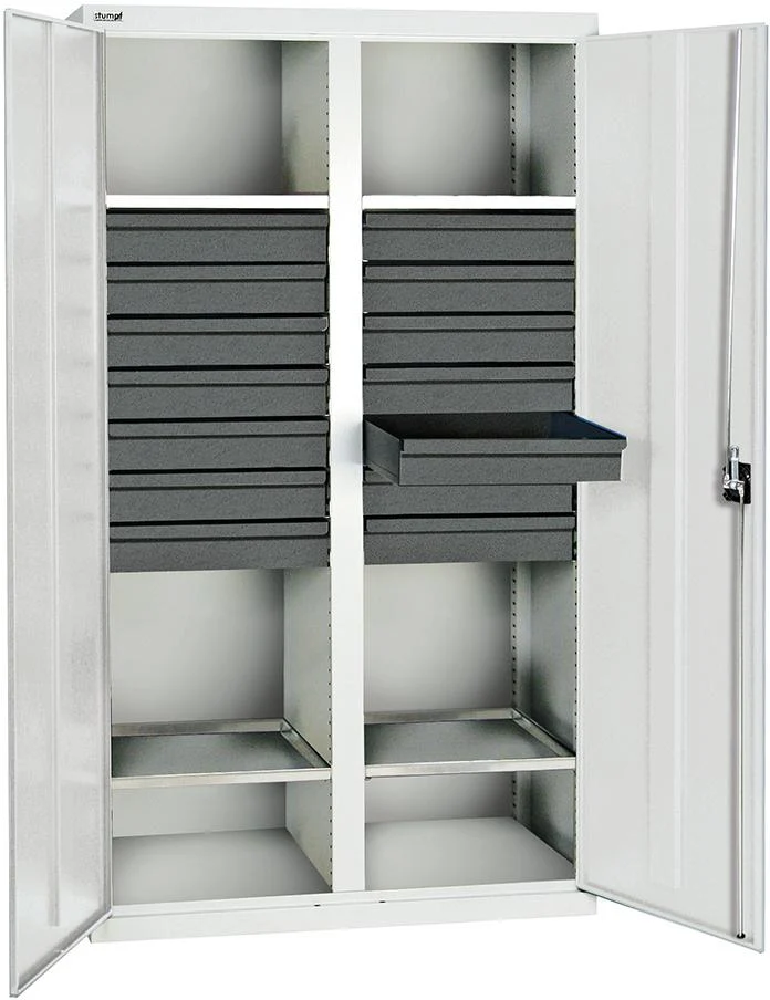 STUMPF, vis à outil avec guide, grise, 1800 x 1000 x 500 mm, lot de 14, 4 bases, à bout rond