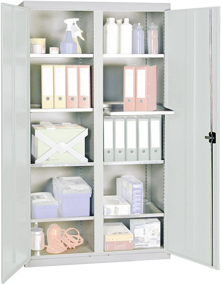 Armoire à outils STUMPF, L 1000 x P 500 x H 1800 mm, RAL 7035, 8 plateaux encastrés
