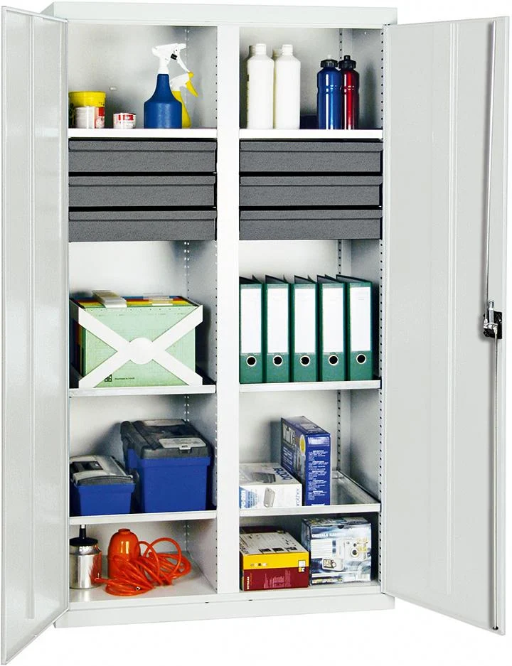 Armoire à outils STUMPF, L 1000 x P 500 x H 1800 mm RAL 7035, 6 tiroirs, 6 plateaux