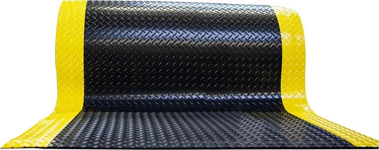 Tapis de yoga MILTEX anti-salissures, Yoga Deck Ultra 120 cm x max. 22,86 m, noir/jaune