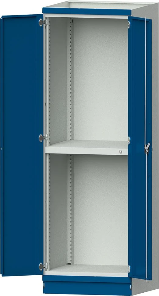 Boîtier vide ANKE, Modèle 102 B715xT720xH2200mm RAL 7035/5012 avec portes bloc-tiroirs NH 900mm
