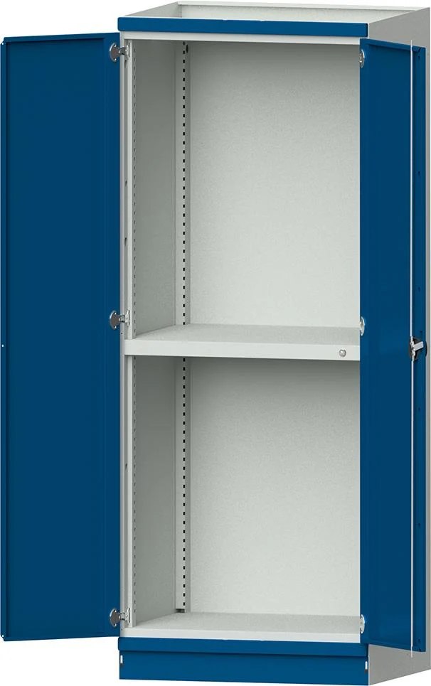 Boîtier vide ANKE, Modèle 102 B865xT720xH2200mm RAL 7035/5012 avec portes bloc-tiroirs NH 900mm