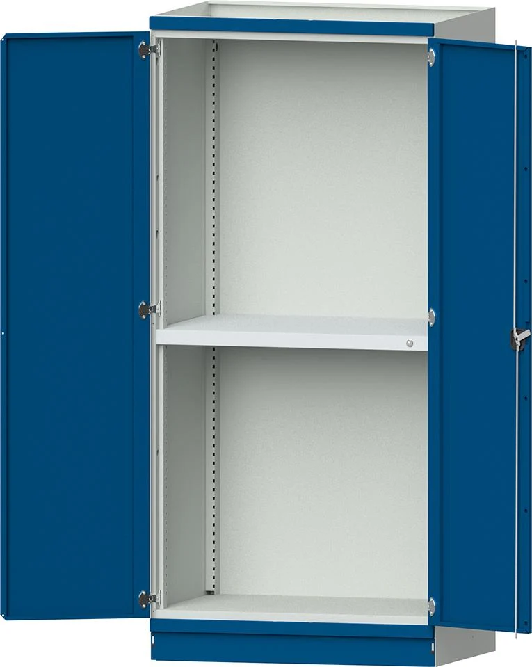 Boîtier vide ANKE, Modèle 102 B1015xT720xH2200mm RAL 7035/5012 avec portes bloc-tiroirs NH 900mm