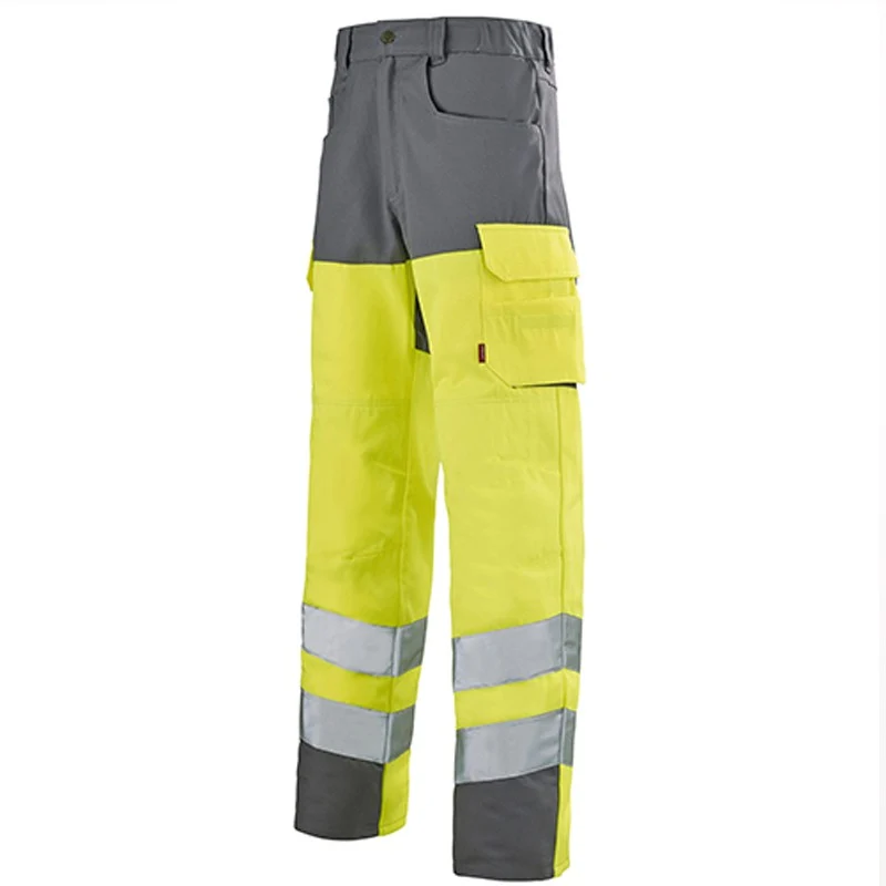 Pantalon de Travail Fluo Haute Visibilité Jaune Hivi/Acier - ADOLPHE LAFONT