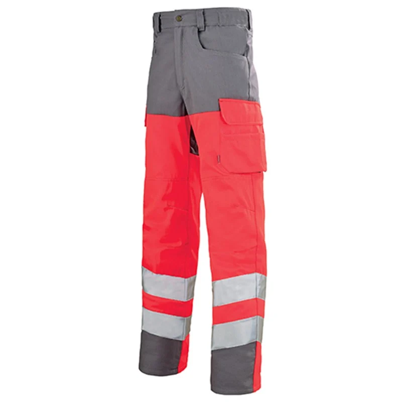 Pantalon de Travail Fluo Rouge Hivi/Acier - ADOLPHE LAFONT